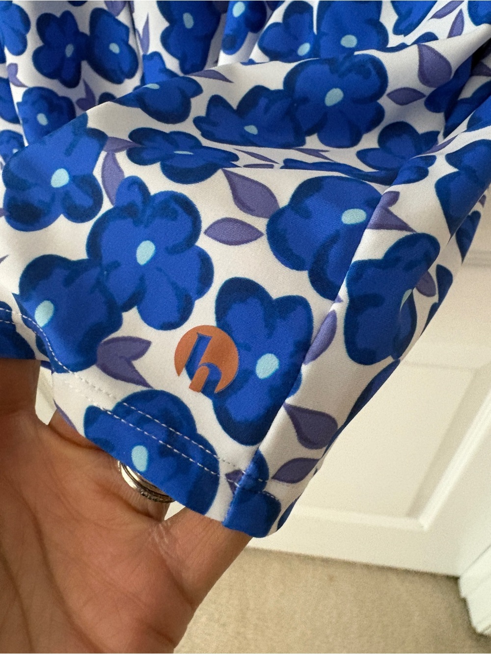 Blue Floral One-Piece Swim Romper - Picture 3 of 7
